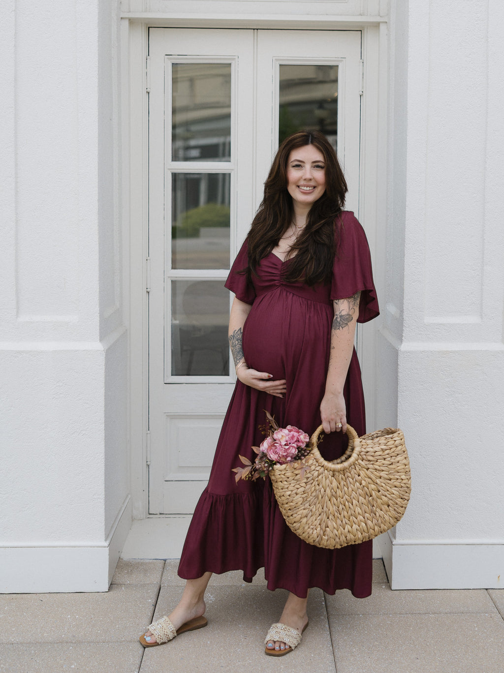 The HoneyBloom Classic Midi Dress | Flowy Sleeve Midi Dress