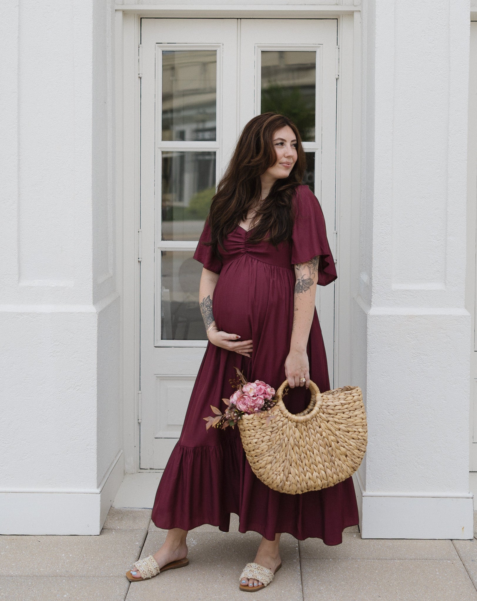 The HoneyBloom Classic Midi Dress | Flowy Sleeve Midi Dress