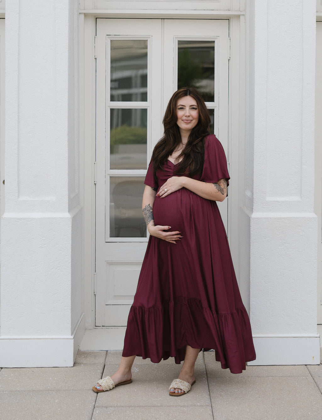 The HoneyBloom Classic Midi Dress | Flowy Sleeve Midi Dress