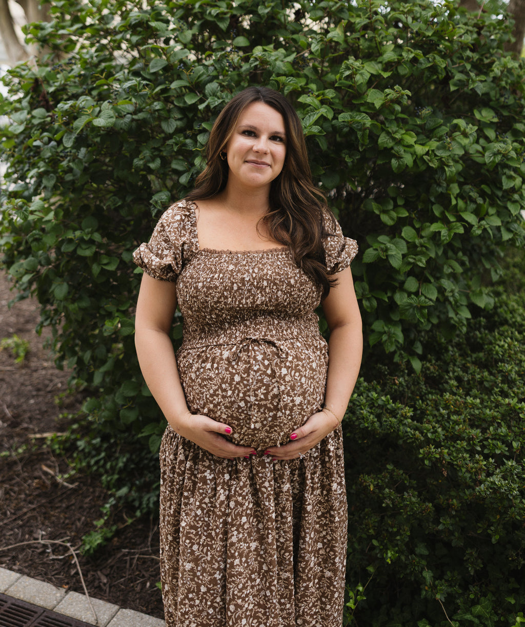 The Chestnut Grove Smocked Floral Midi Dress