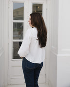 The Everly Blouse | Ruffle Pintuck Blouse