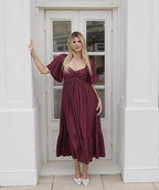 The HoneyBloom Classic Midi Dress | Flowy Sleeve Midi Dress