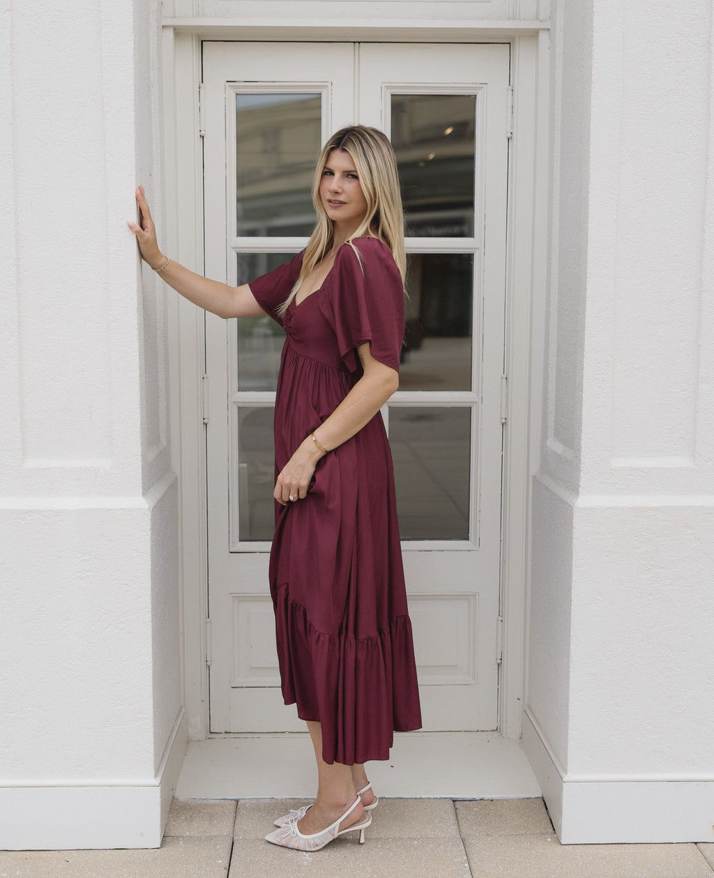 The HoneyBloom Classic Midi Dress | Flowy Sleeve Midi Dress