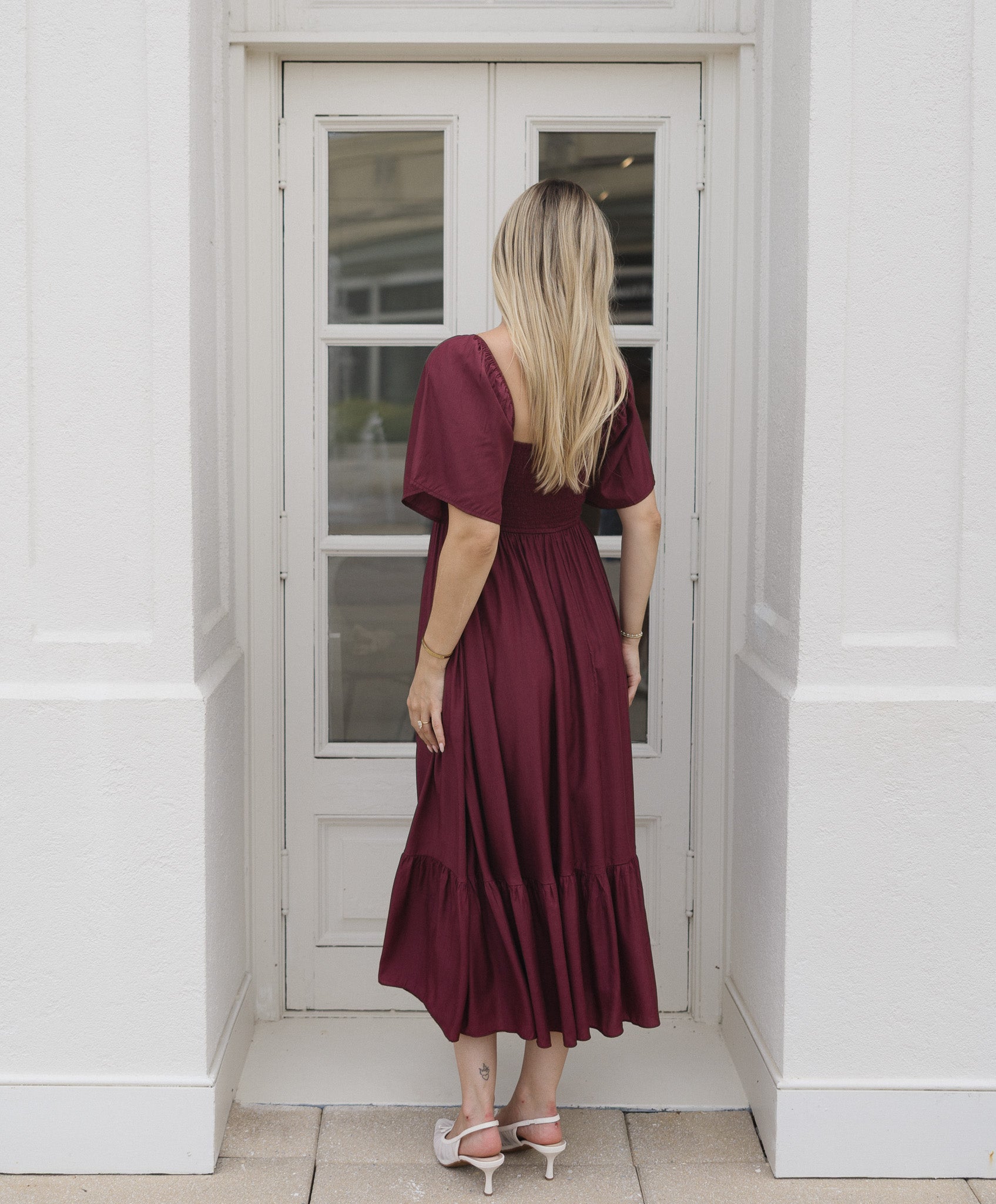 The HoneyBloom Classic Midi Dress | Flowy Sleeve Midi Dress