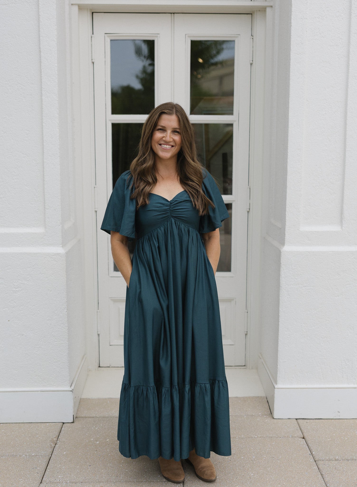 The HoneyBloom Classic Midi Dress | Flowy Sleeve Midi Dress