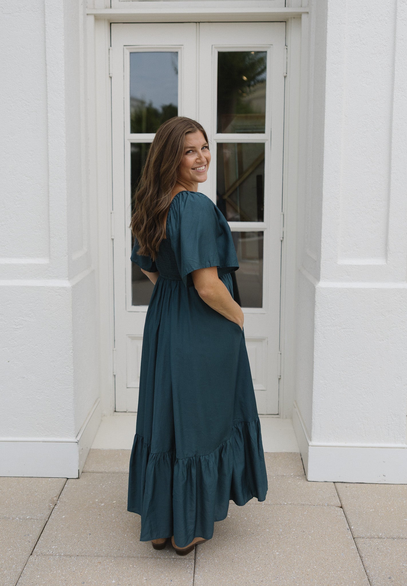 The HoneyBloom Classic Midi Dress | Flowy Sleeve Midi Dress