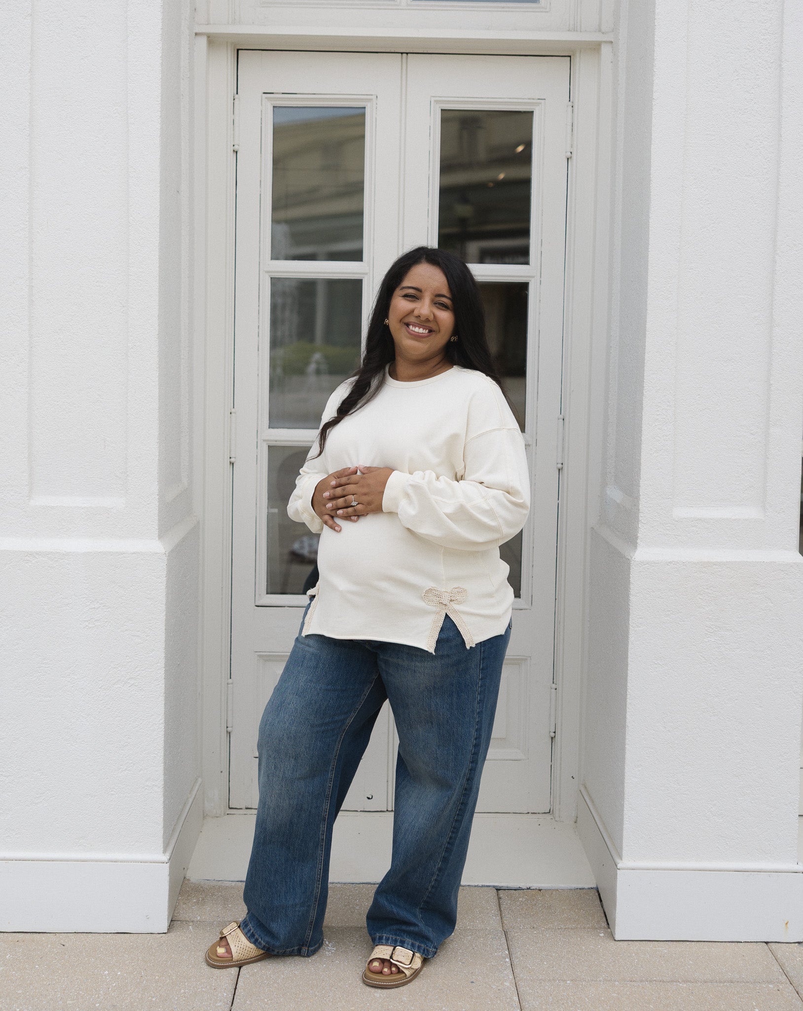 The Crochet Crewneck | Bow Detail Sweatshirt