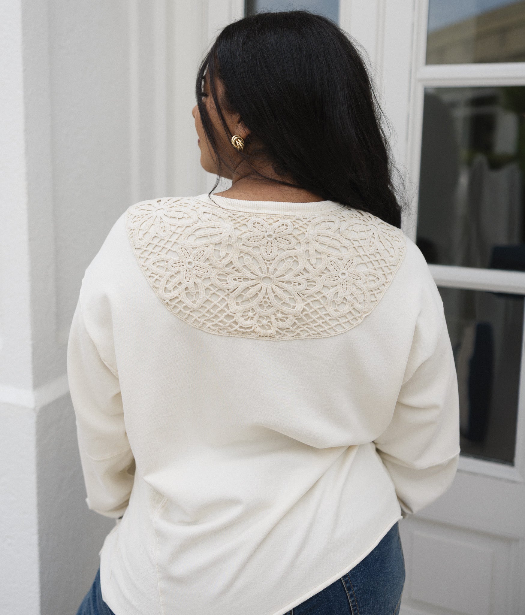 The Crochet Crewneck | Bow Detail Sweatshirt