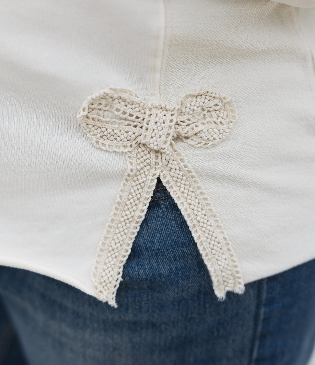 The Crochet Crewneck | Bow Detail Sweatshirt