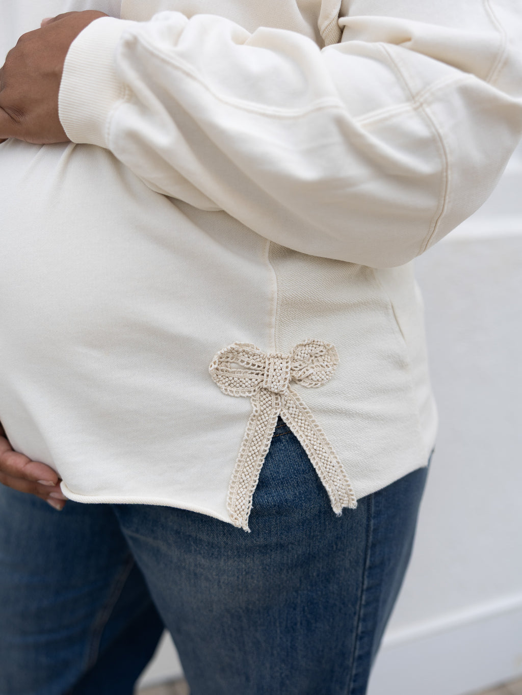 The Crochet Crewneck | Bow Detail Sweatshirt