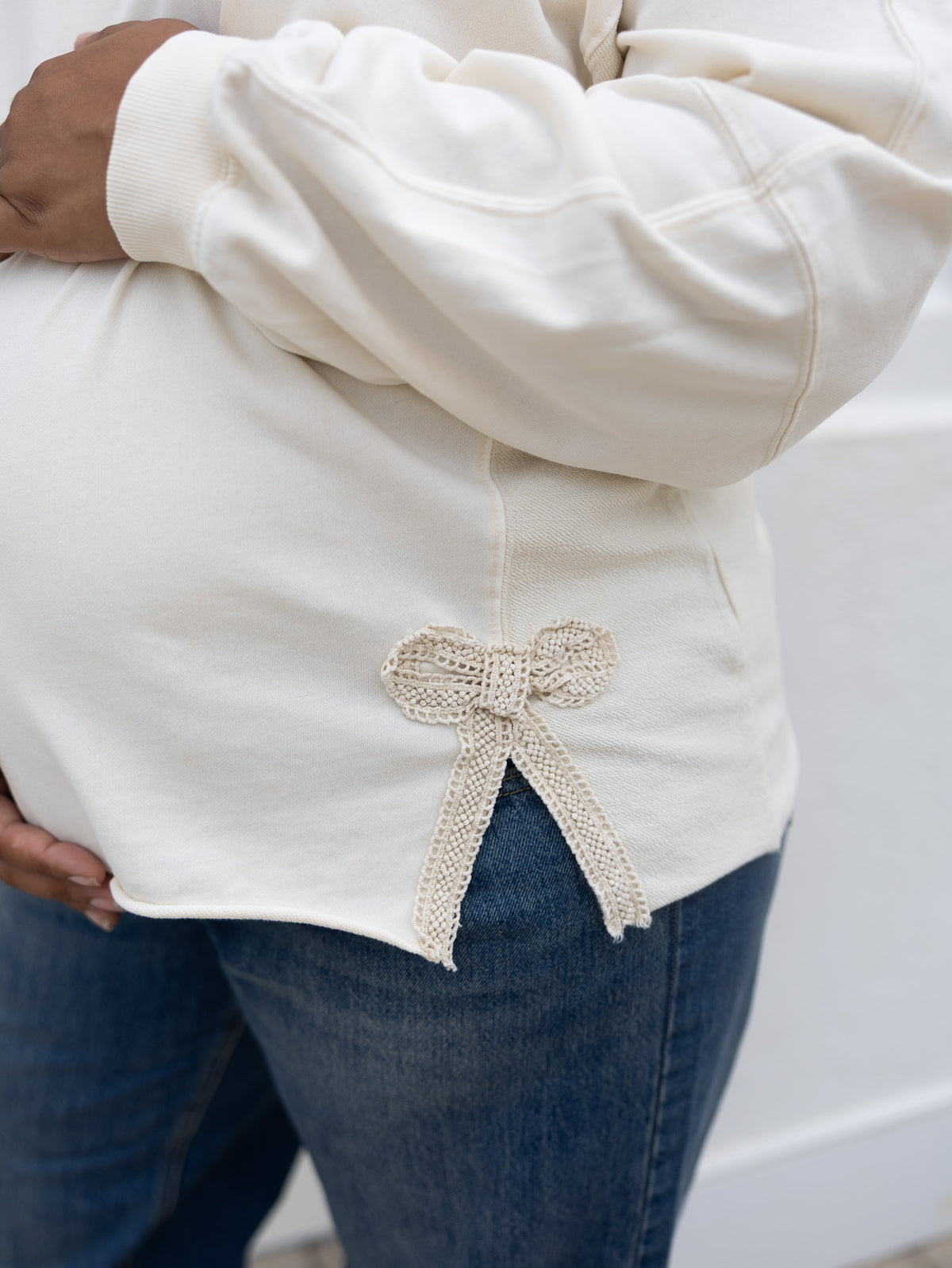 The Crochet Crewneck | Bow Detail Sweatshirt