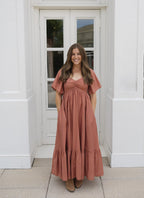 The HoneyBloom Classic Midi Dress | Flowy Sleeve Midi Dress