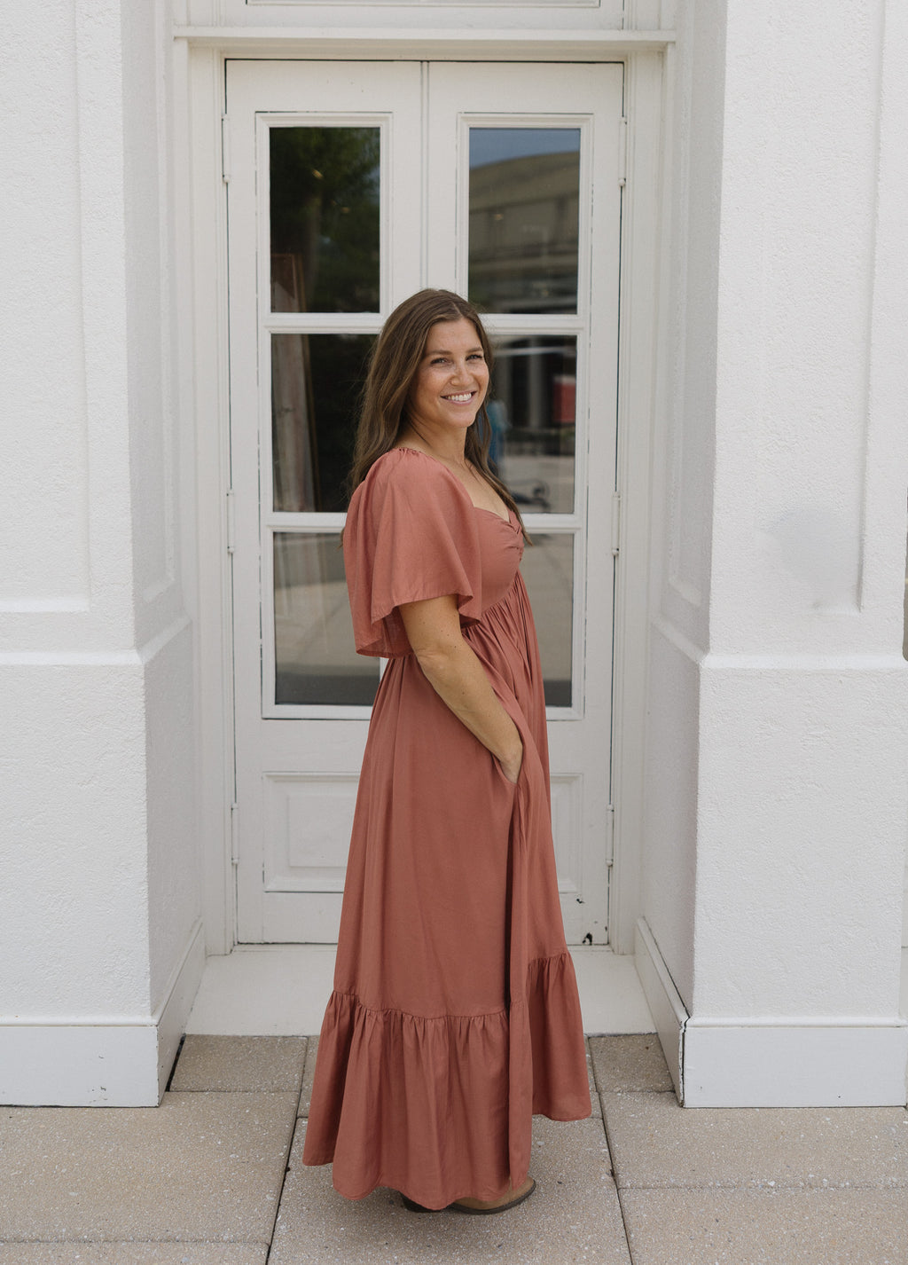 The HoneyBloom Classic Midi Dress | Flowy Sleeve Midi Dress