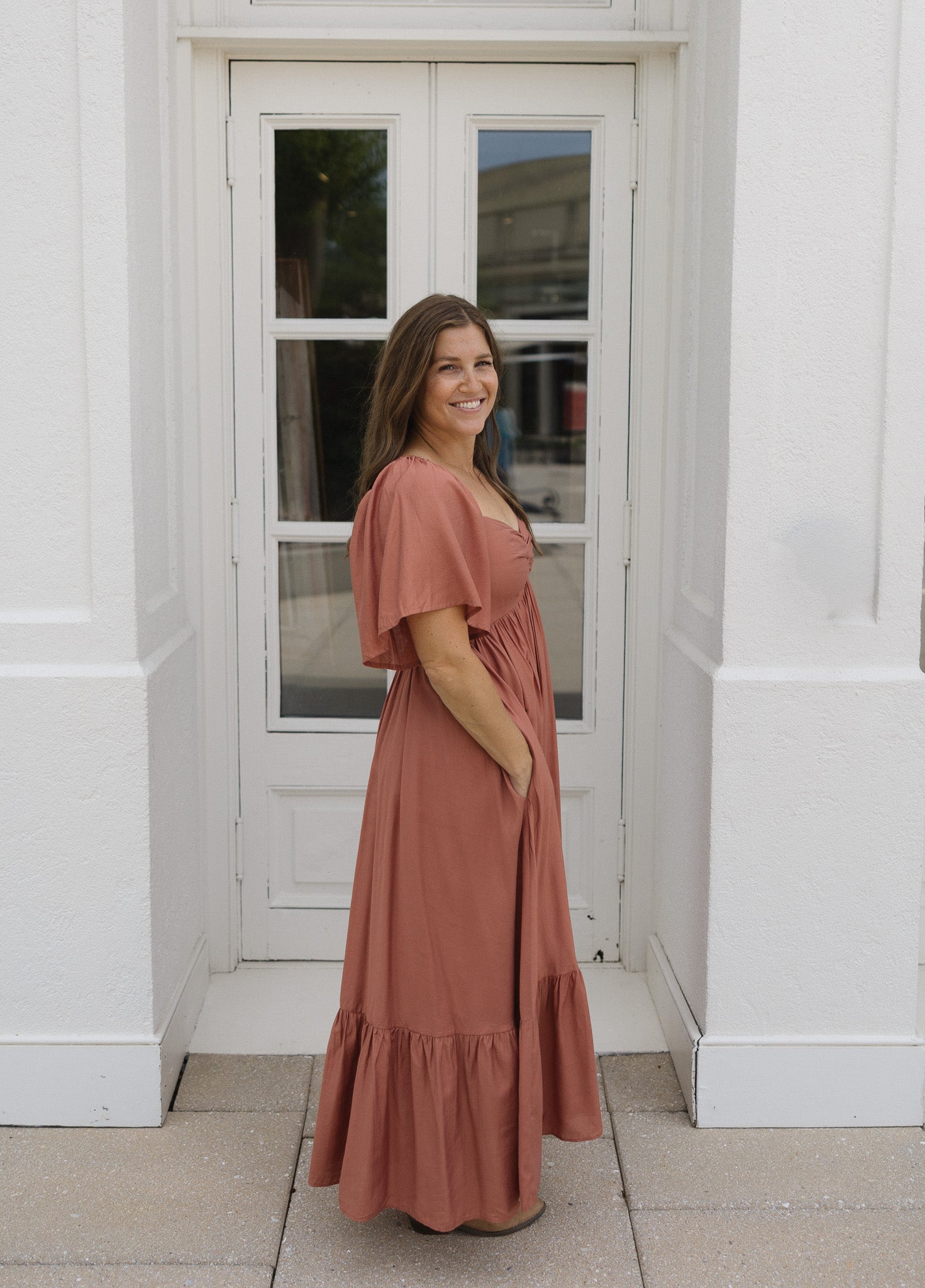 The HoneyBloom Classic Midi Dress | Flowy Sleeve Midi Dress