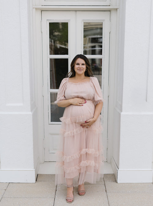Blush Tulle Midi Dress