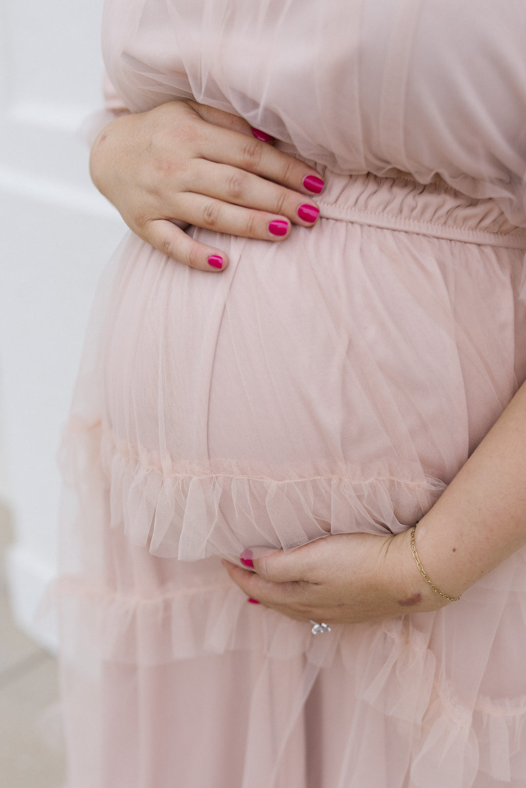 Blush Tulle Midi Dress