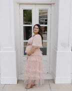 Blush Tulle Midi Dress