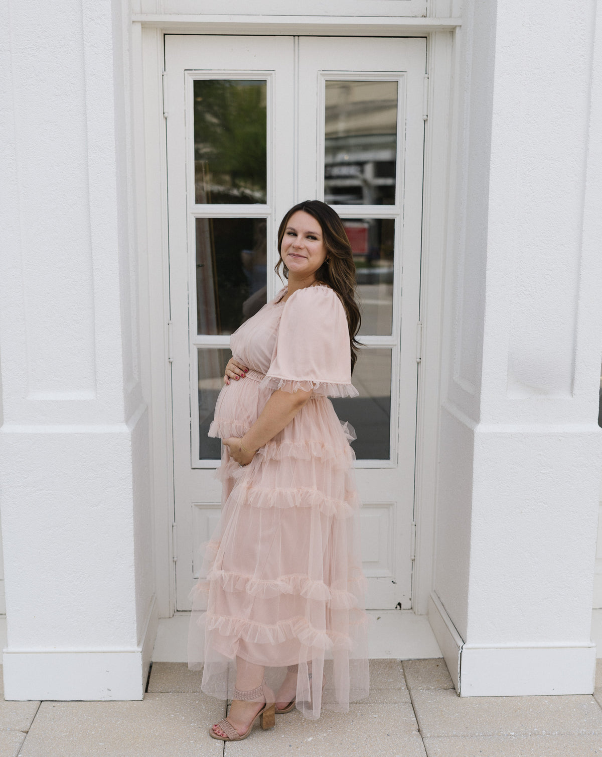 Blush Tulle Midi Dress