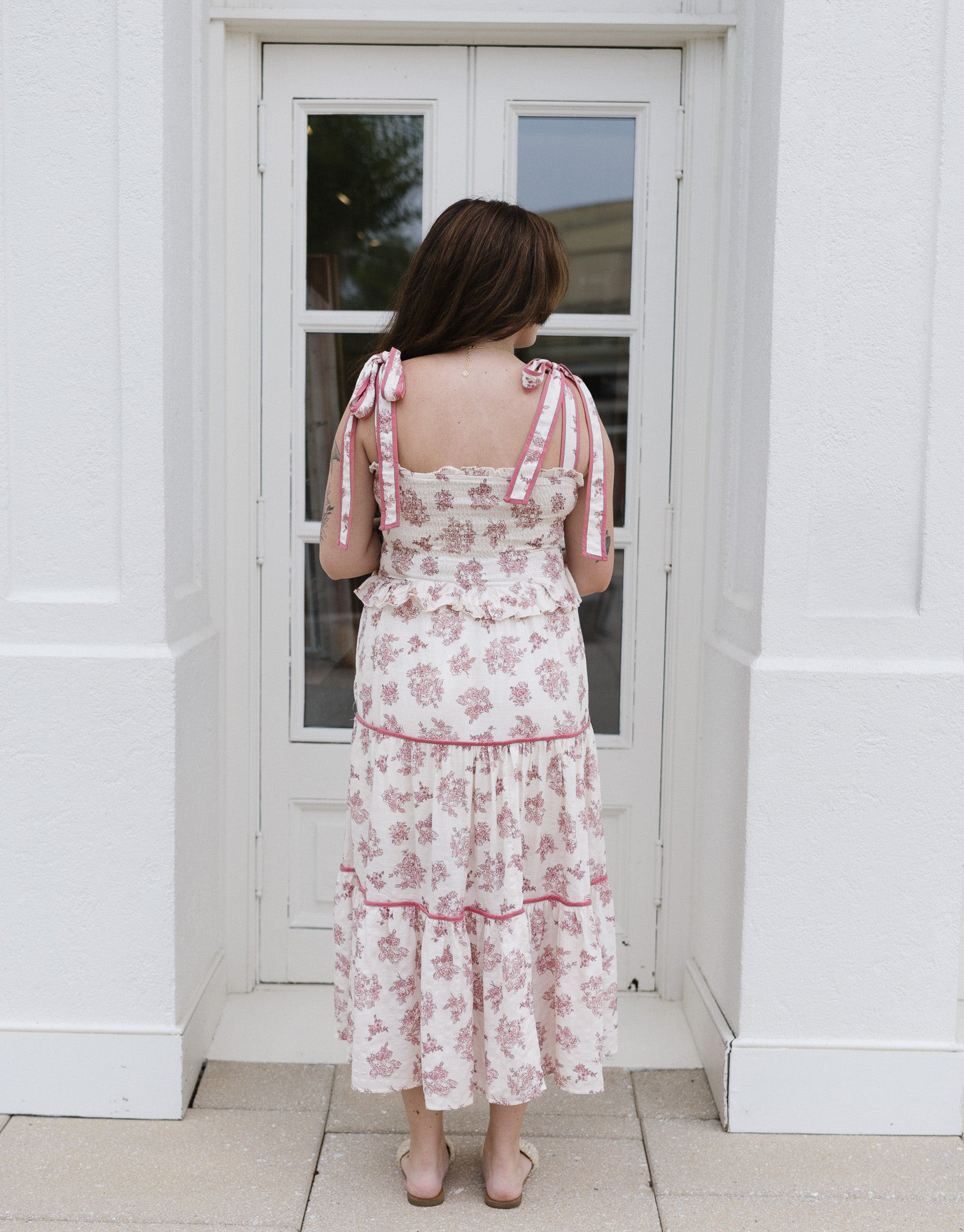 The Vintage Rose Maxi Dress | Floral Smocked Ribbon Tie Dress