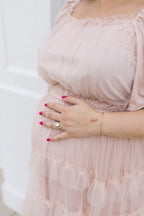 Blush Tulle Midi Dress