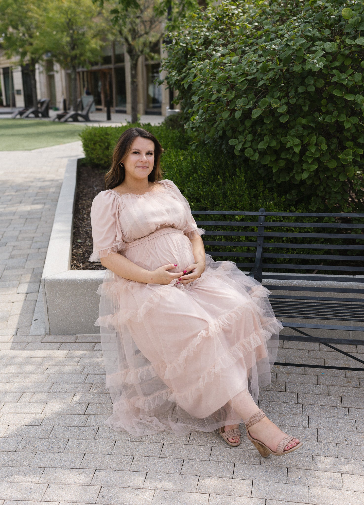 Blush Tulle Midi Dress