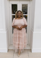 Blush Tulle Midi Dress