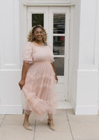Blush Tulle Midi Dress