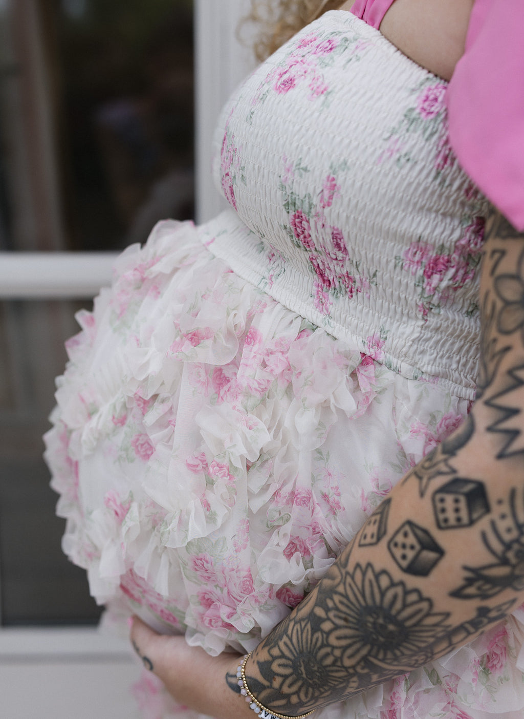 The Secret Garden Dress | Floral Textured Smocked Midi Dress