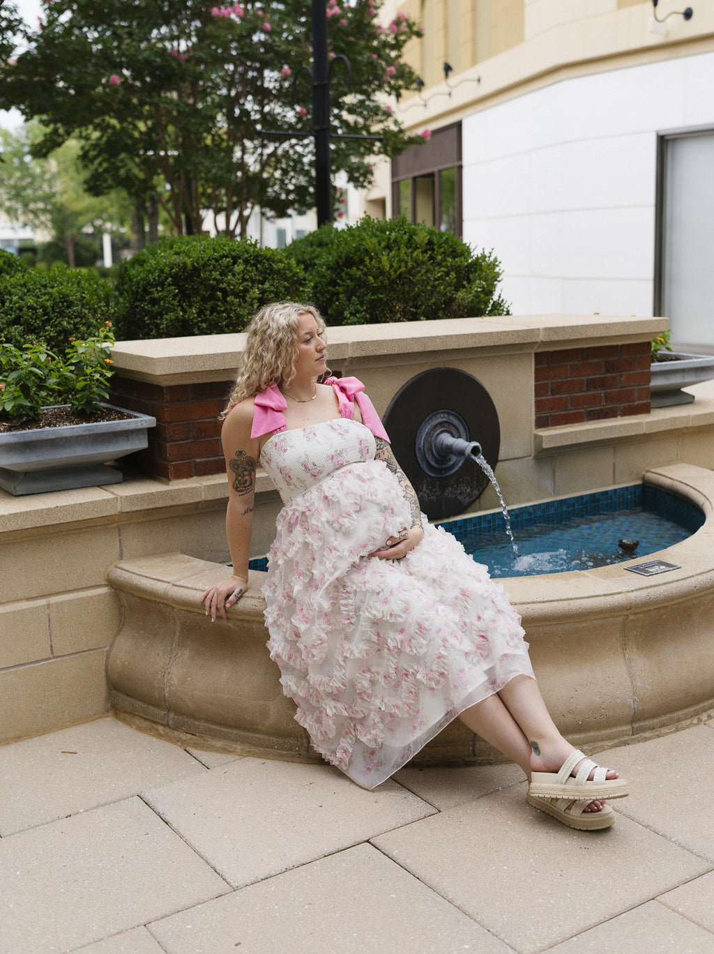 The Secret Garden Dress | Floral Textured Smocked Midi Dress