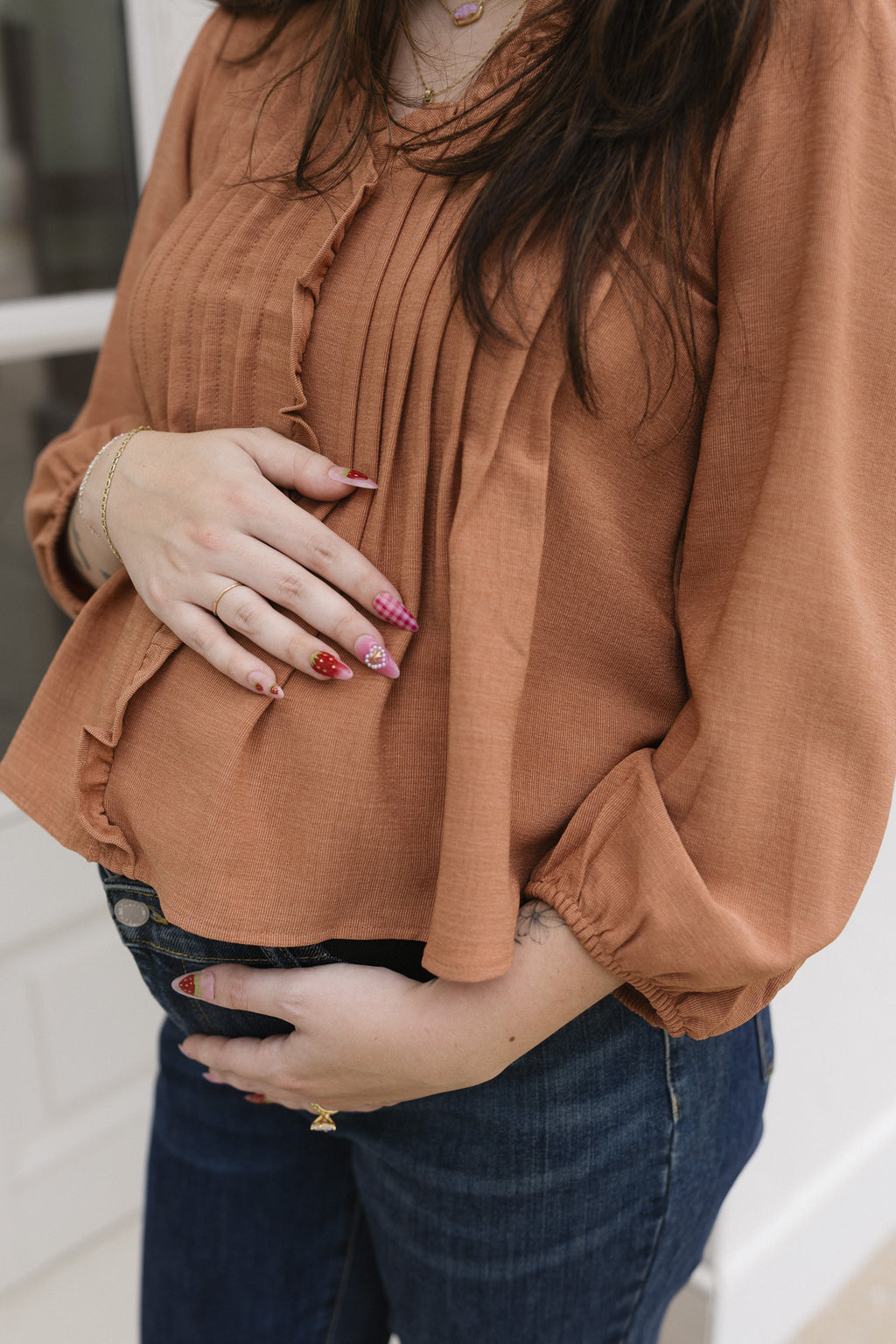 The Everly Blouse | Ruffle Pintuck Blouse
