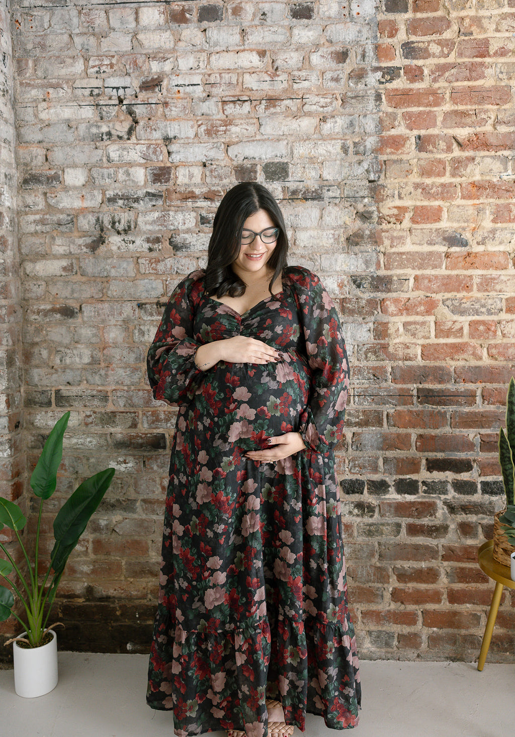 The Midnight Bloom Maxi Dress | Black Floral Sweetheart Smocked Maxi