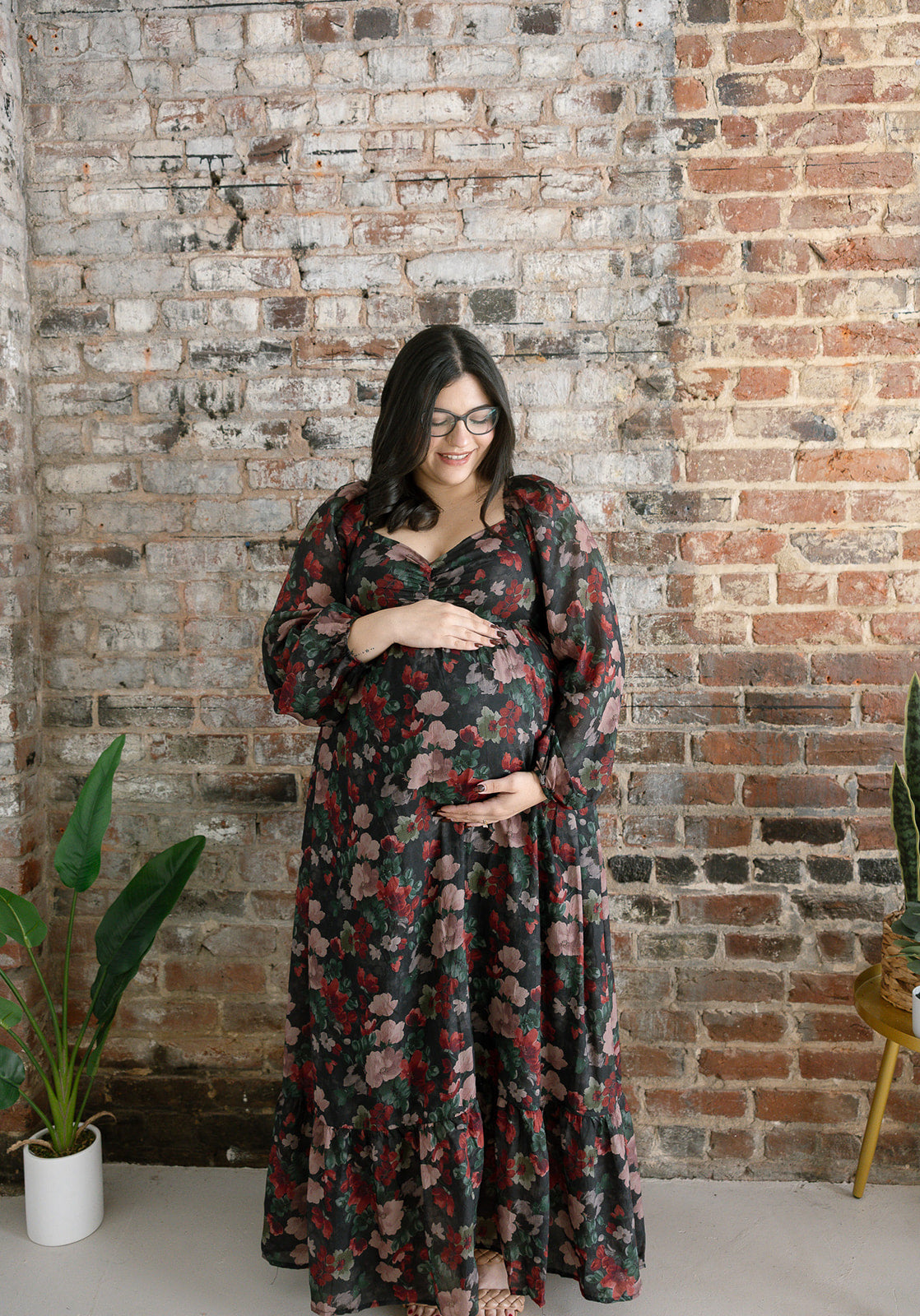The Midnight Bloom Maxi Dress | Black Floral Sweetheart Smocked Maxi
