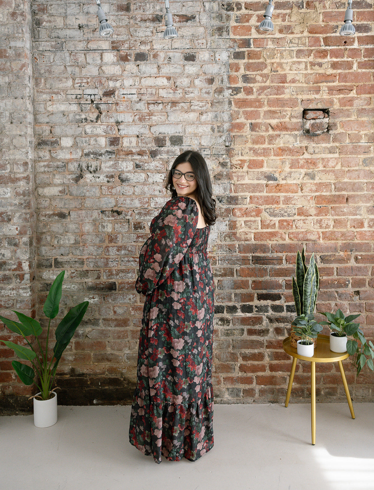 The Midnight Bloom Maxi Dress | Black Floral Sweetheart Smocked Maxi