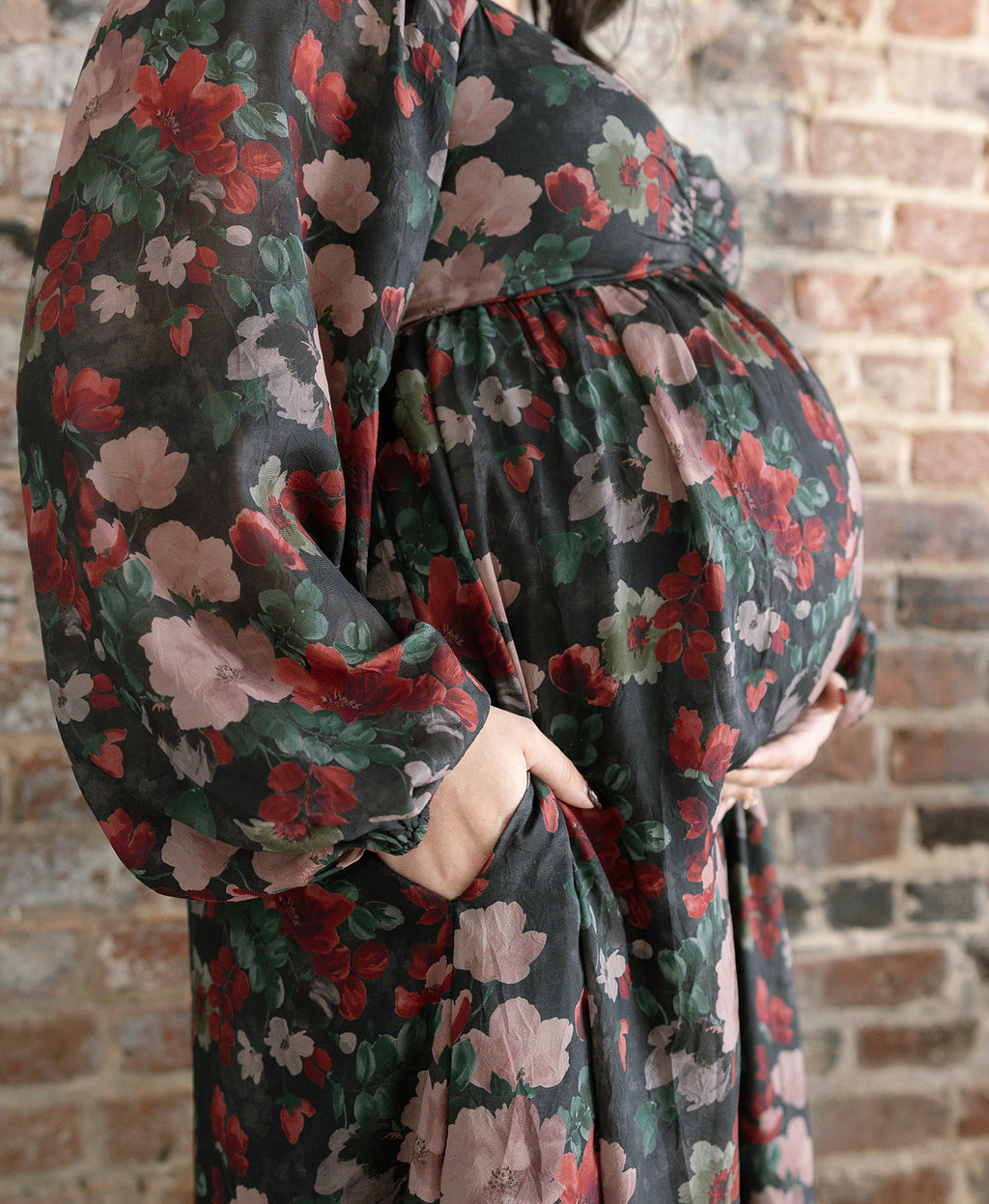 The Midnight Bloom Maxi Dress | Black Floral Sweetheart Smocked Maxi