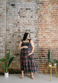 The Tartan Belle Maternity Midi Dress | Plaid Bump Friendly Tiered Dress