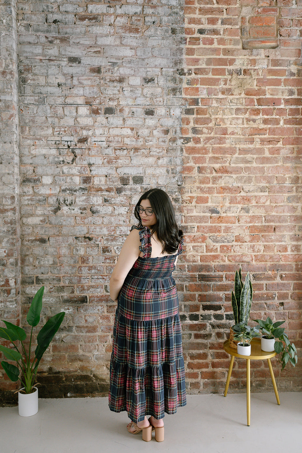 The Tartan Belle Maternity Midi Dress | Plaid Bump Friendly Tiered Dress