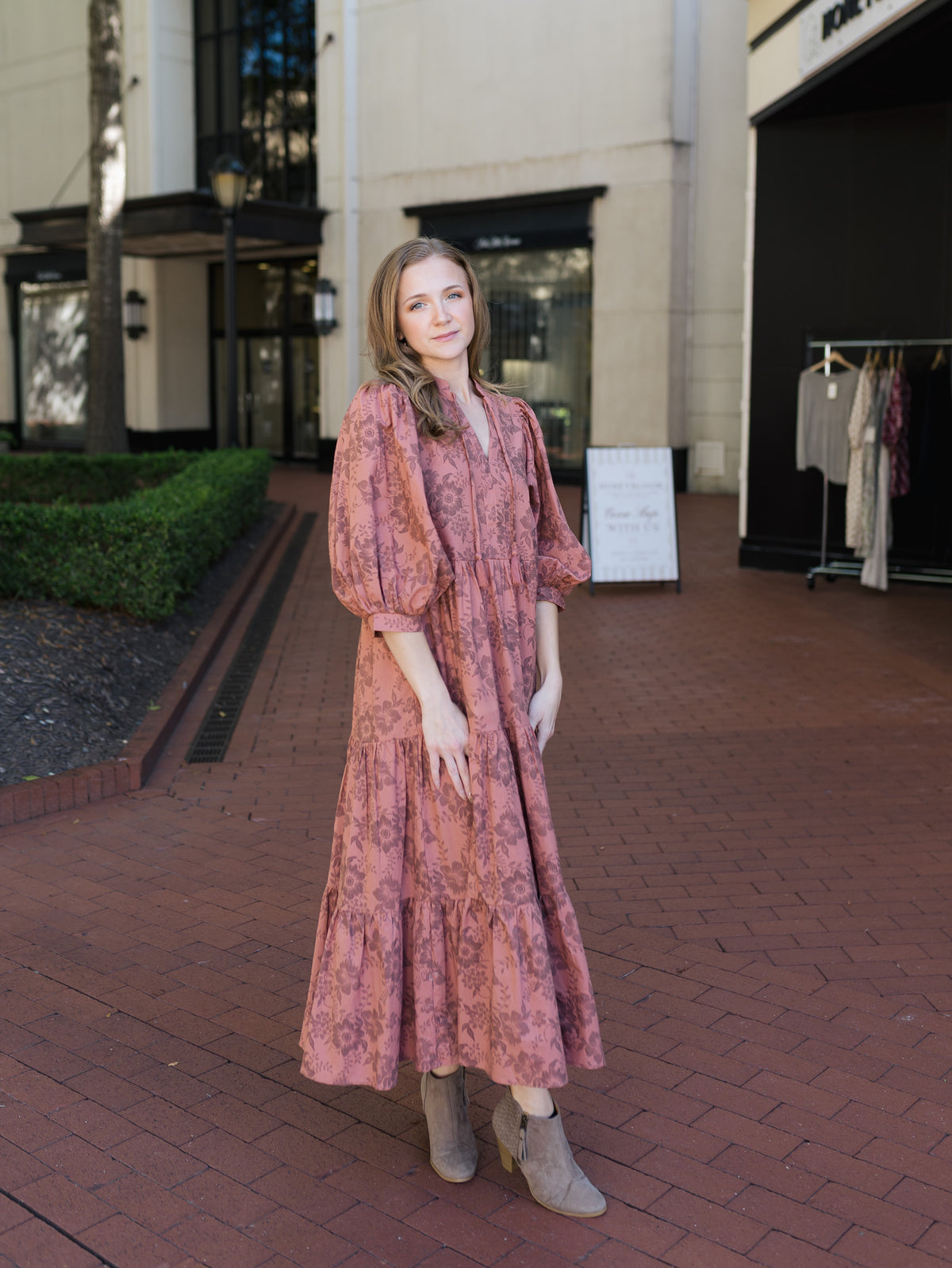 The Sienna Fields Maxi Dress | Floral Cotton-Linen Tiered Maxi