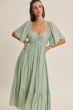 The HoneyBloom Classic Midi Dress | Flowy Sleeve Midi Dress