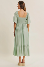 The HoneyBloom Classic Midi Dress | Flowy Sleeve Midi Dress
