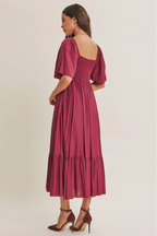 The HoneyBloom Classic Midi Dress | Flowy Sleeve Midi Dress