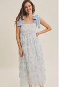 The Secret Garden Dress | Floral Textured Smocked Midi Dress