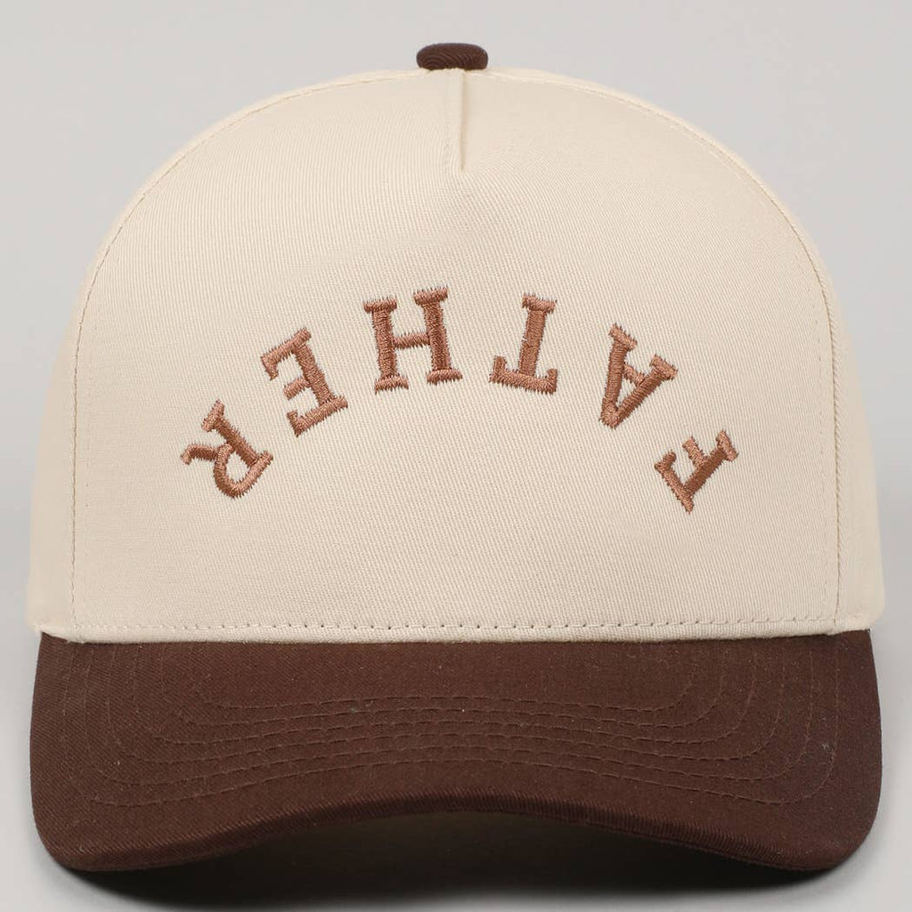 FATHER Upside Down Embroidery Two Tone Cap, full length view