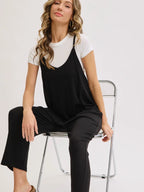 The Honey Chill One Piece | Black Oversized Lounge Jumpsuit