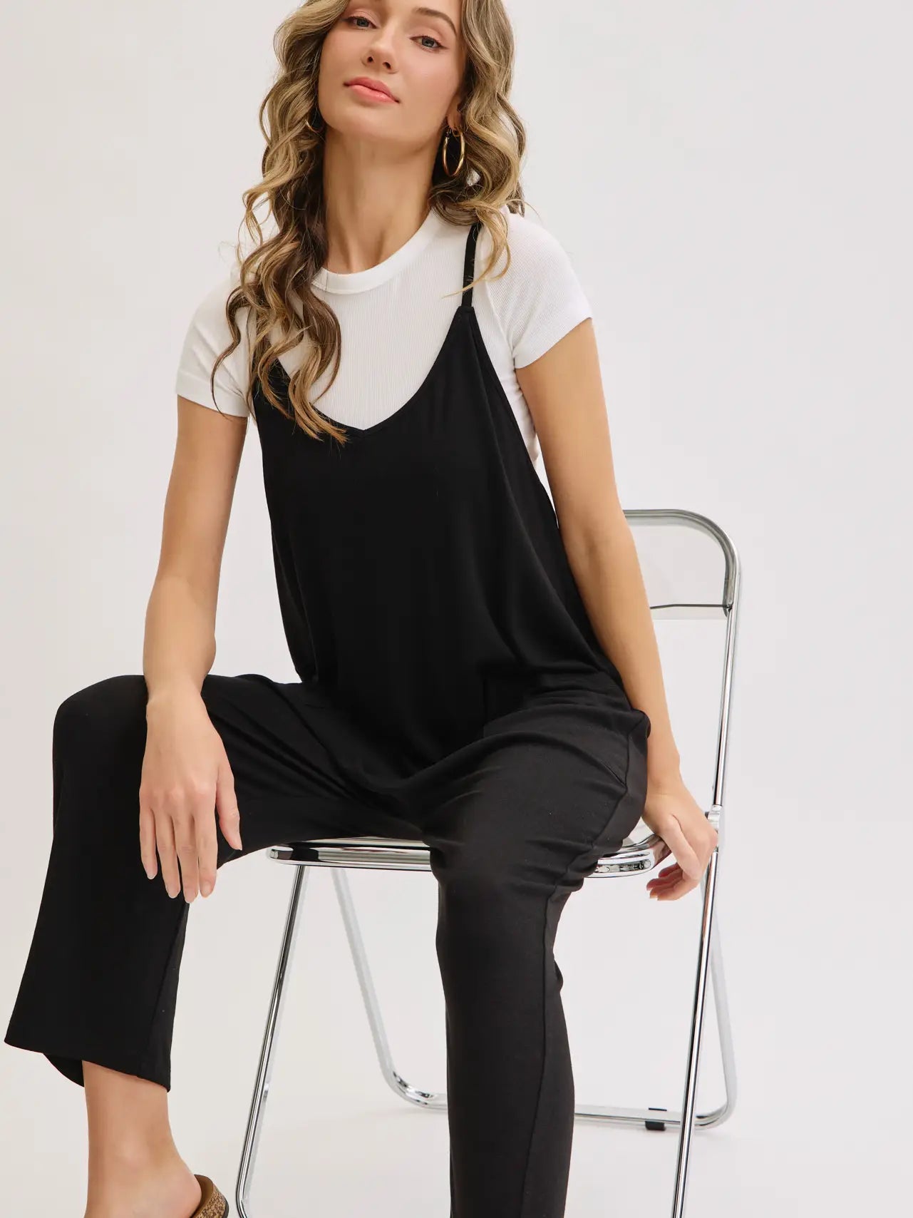 The Honey Chill One Piece | Black Oversized Lounge Jumpsuit