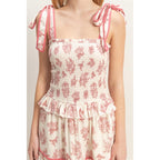 The Vintage Rose Maxi Dress | Floral Smocked Ribbon Tie Dress
