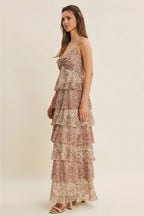 The Forget Me Not Tiered Maxi Dress | Floral Smocked Back Ruffle Maxi