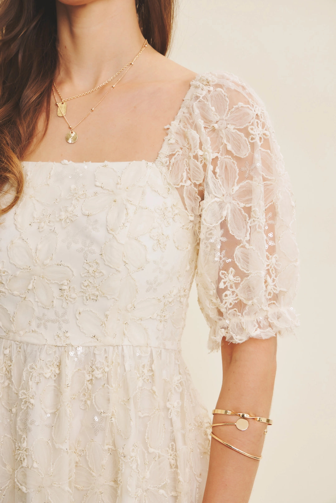 Giving Fairytale Midi Dress | Sparkly Embroidered Floral Midi Dress