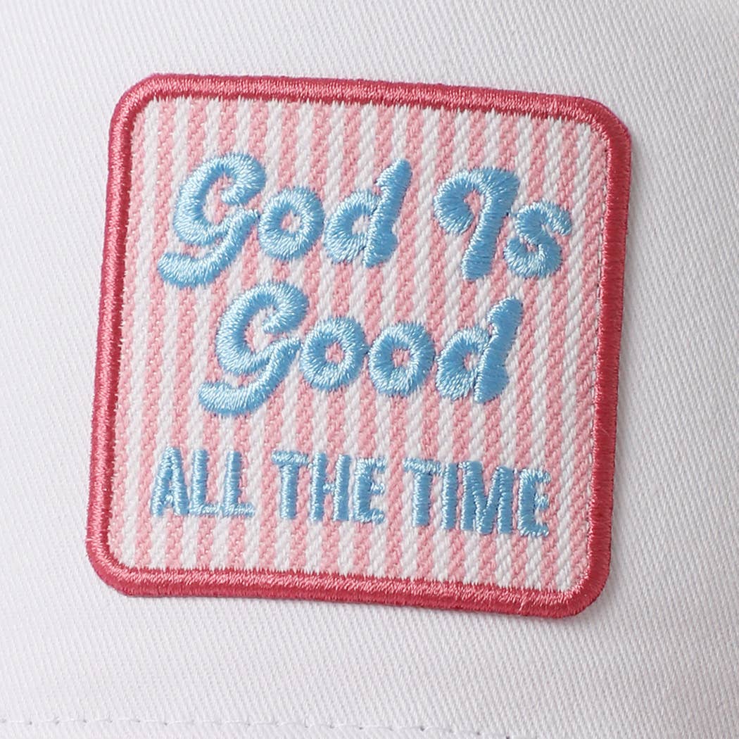 God Is Good All The Time Seersucker Brim Cap 🤍