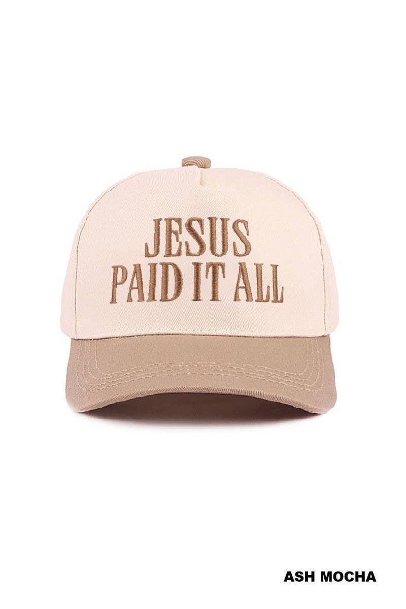 Jesus Paid It All Two Tone Cotton Hat