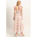 The Vintage Rose Maxi Dress | Floral Smocked Ribbon Tie Dress